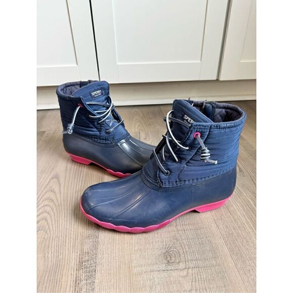 Sperry Girls Saltwater Rain Boot Navy Size 6M Big Kids Rubber Outdoors - Picture 1 of 10
